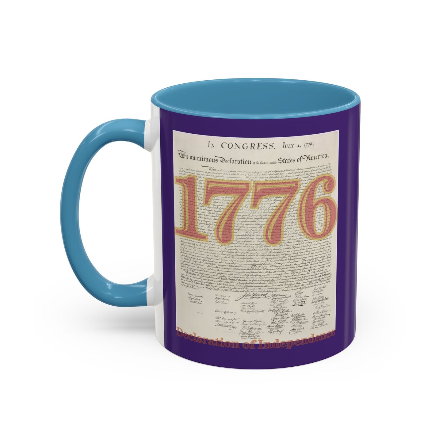 Declaration of Independence Dark Purple Accent Mug by theGreenDragonTavern.shop
