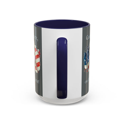 Vendetta, "Give me liberty, or give me death!" Grey Accent Mug by theGreenDragonTavern.shop