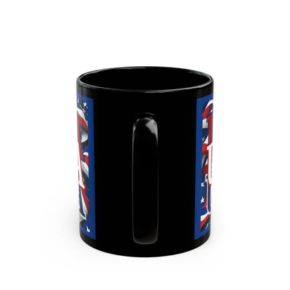 USA White font Center Patriot Blue Mug by theGreenDragonTavern.shop