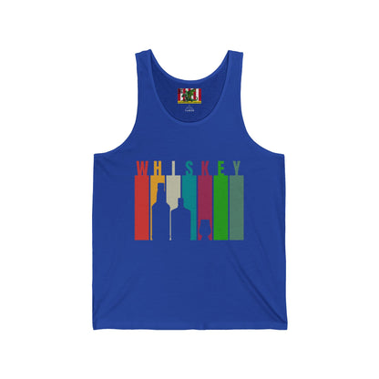 Whiskey spelled with an 'e' Unisex Jersey Tank Top by theGreenDragonTavern.shop
