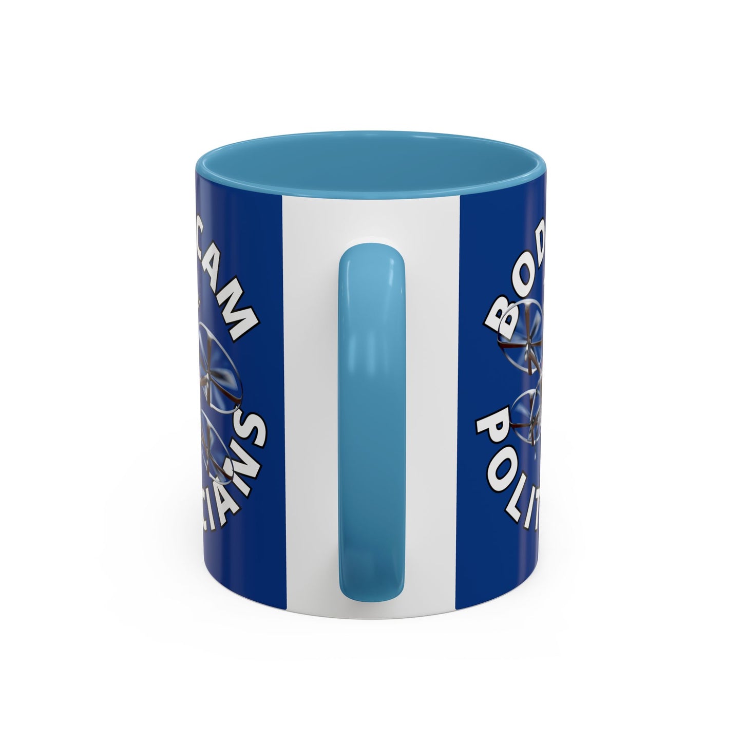 Bodycam the Politicians Drone Dark Blue Accent Mug by theGreenDragonTavern.shop