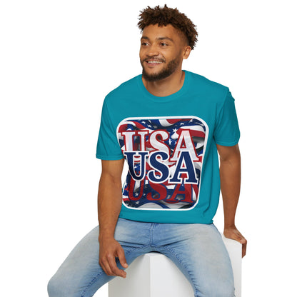 Red White and BLUE USA Patriot Dark colors Unisex T-Shirt by theGreenDragonTavern.shop