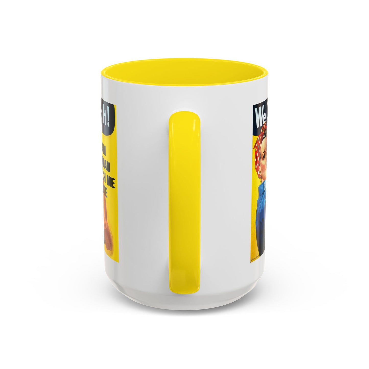 I Am Woman Watch Me Vote Rosie White Accent Mug by theGreenDragonTavern.shop