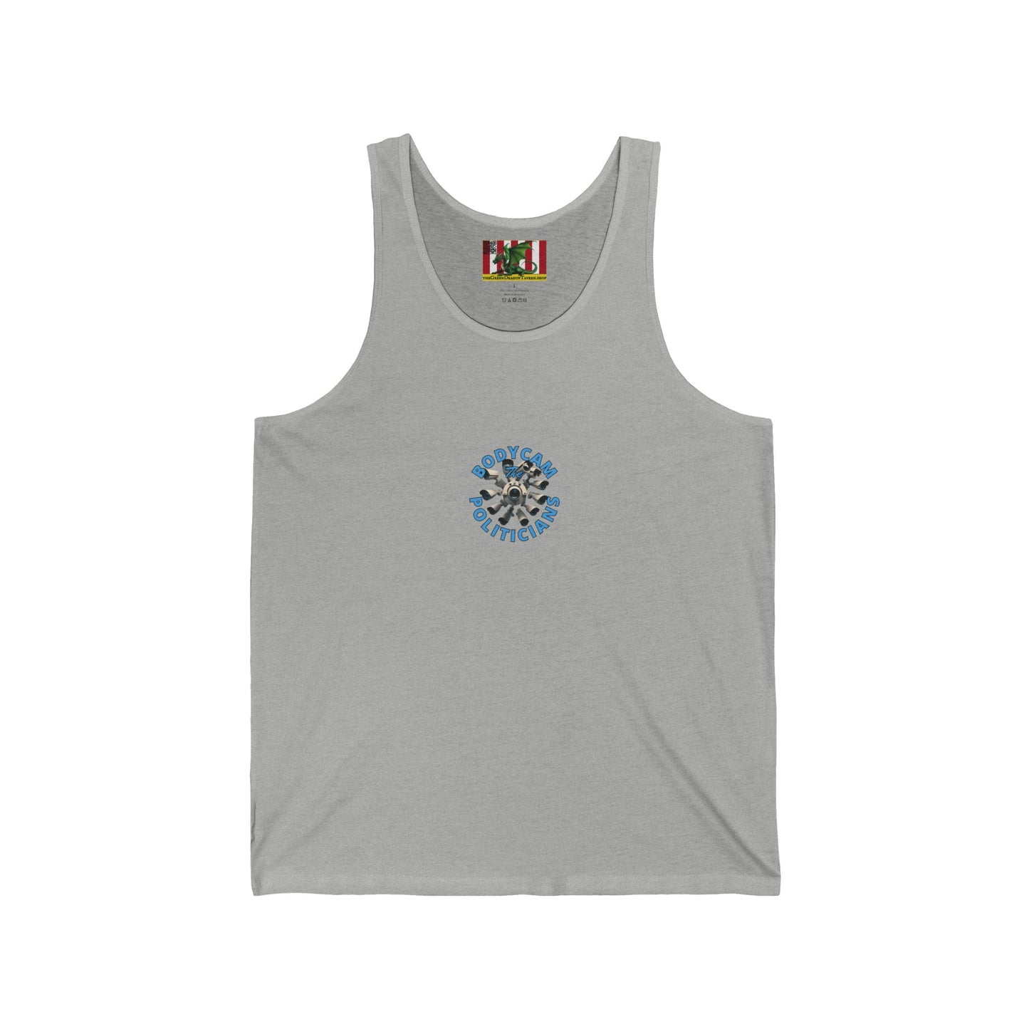 2-sided, Bodycam the Politicians Cameras Unisex Jersey Tank Top by theGreenDragonTavern.shop