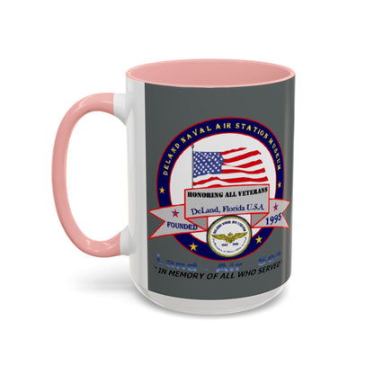DNASM 2-sided, Founding & Student Art w/Navy Ring Grey Accent Mug by theGreenDragonTavern.shop