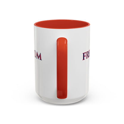 Freedom, White Accent Mug by theGreenDragonTavern.shop