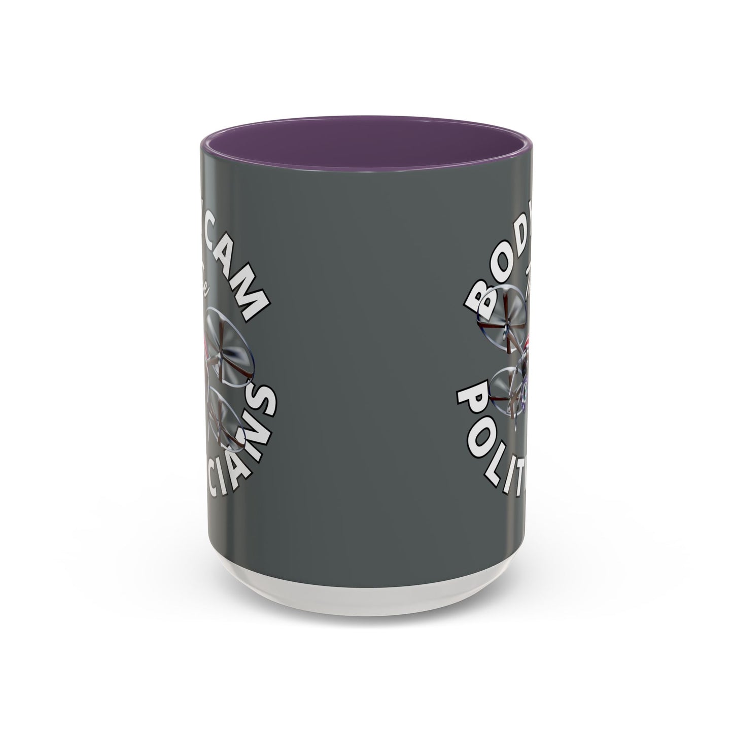 Bodycam the Politicians Drone Grey Accent Mug by theGreenDragonTavern.shop