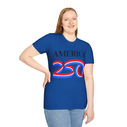 America 250 Black font, Dark colors, Unisex T-Shirt by theGreenDragonTavern.shop