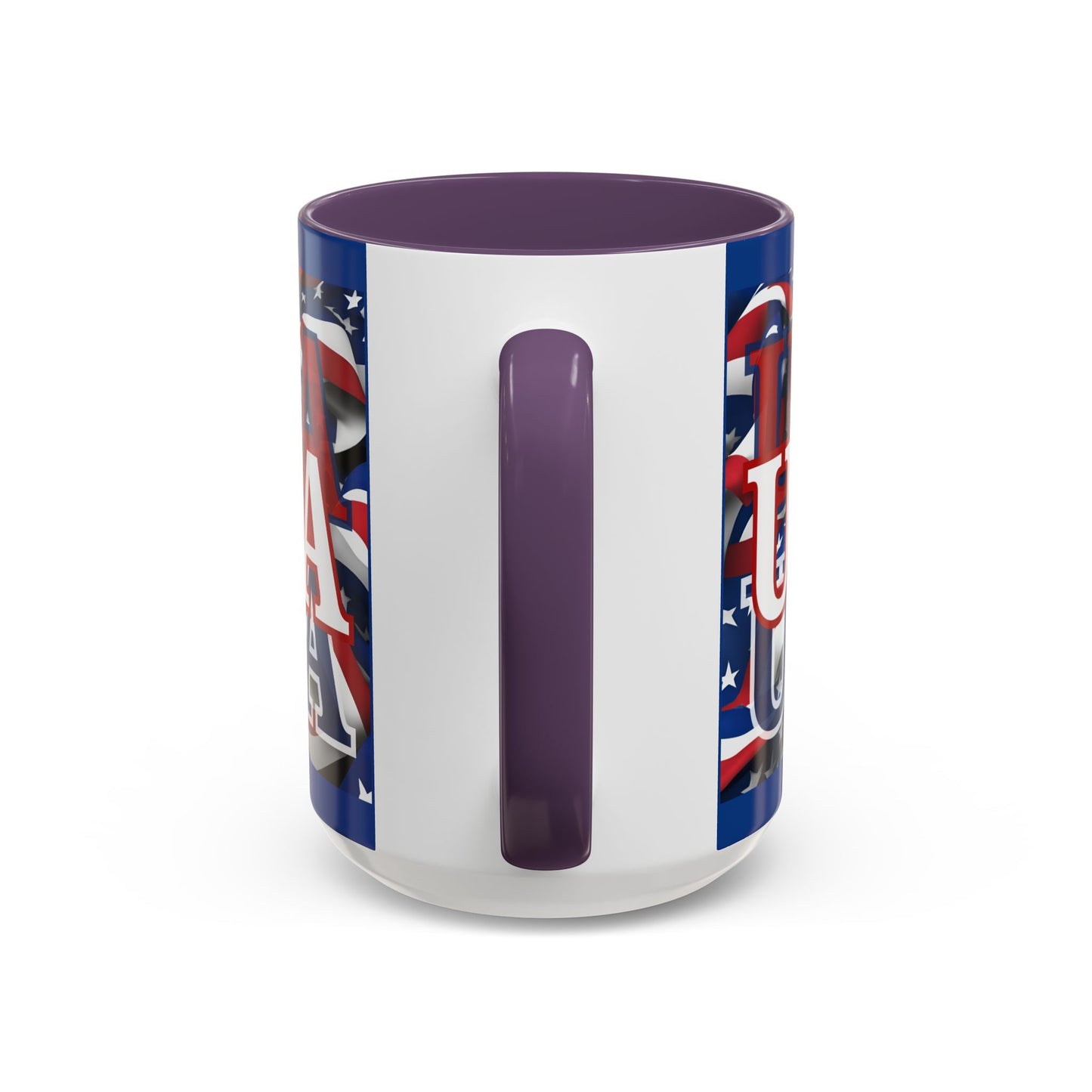 USA White font Center Patriot Blue Accent Mug by theGreenDragonTavern.shop