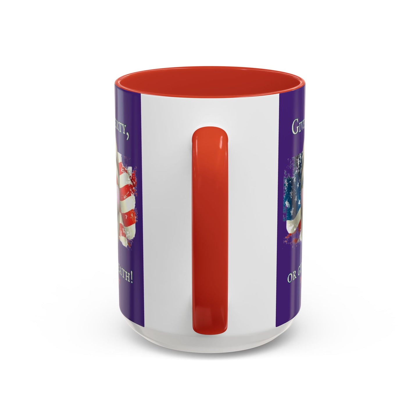 Vendetta, "Give me liberty, or give me death!" Purple Accent Mug by theGreenDragonTavern.shop