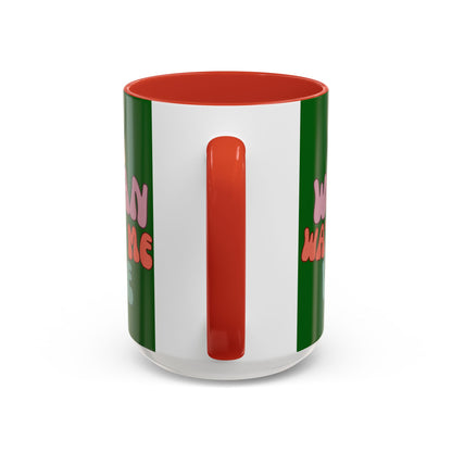 I Am Woman Watch Me Vote Dark Green Accent Mug by theGreenDragonTavern.shop