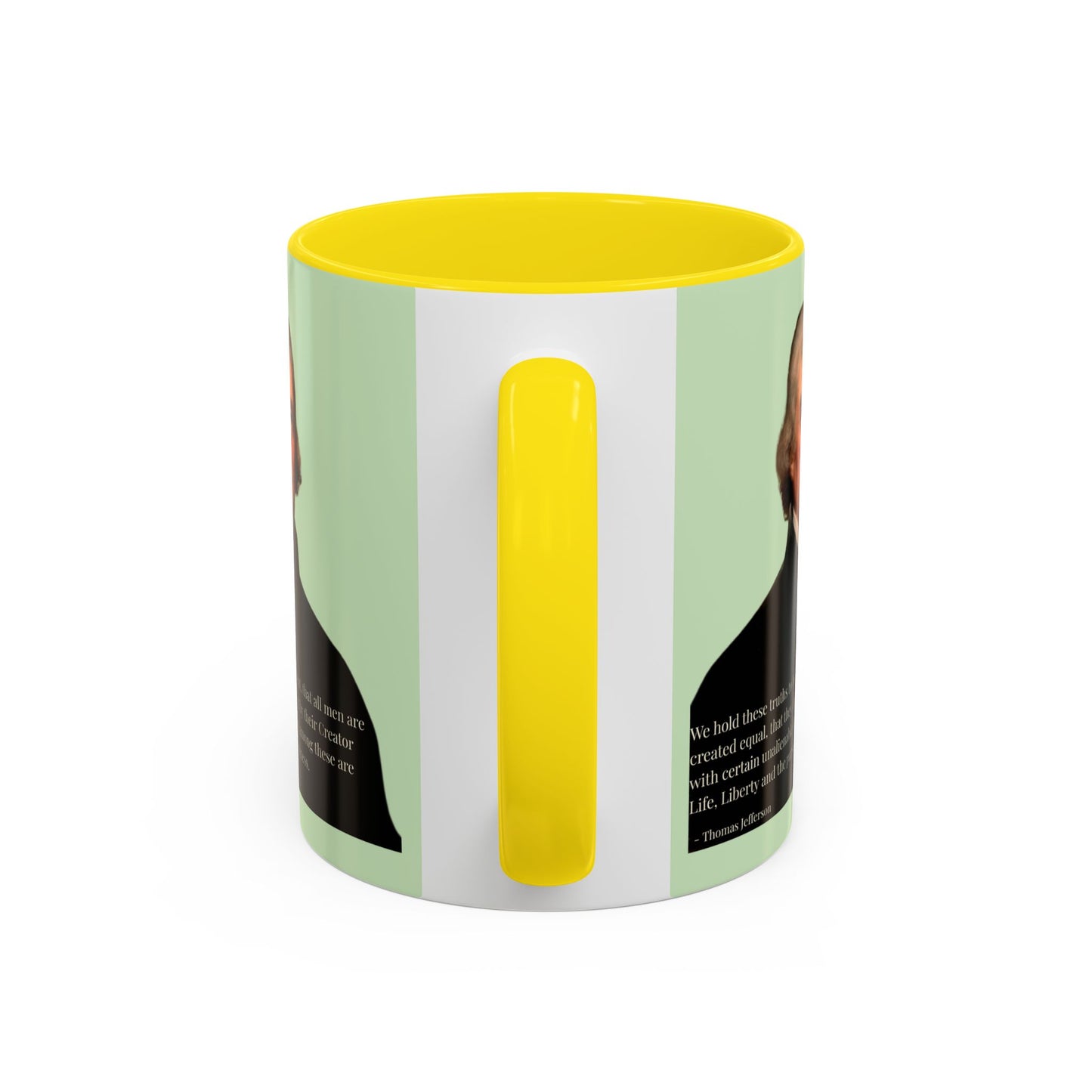 We hold these truths to be self-evident Light Green Accent Mug by theGreenDragonTavern.shop