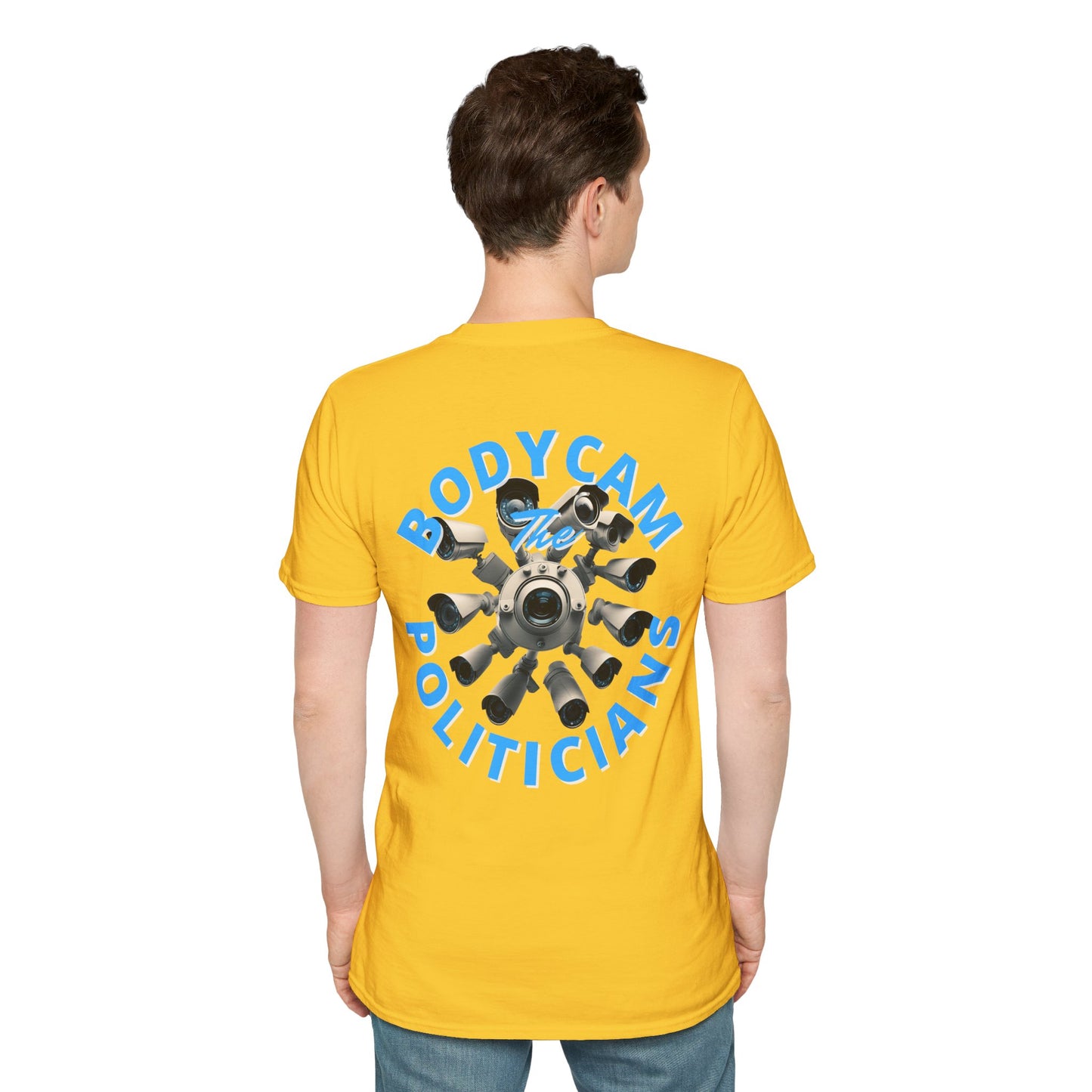 2-sided, Bodycam the Politicians Cameras Light colors Unisex T-Shirt by theGreenDragonTavern.shop