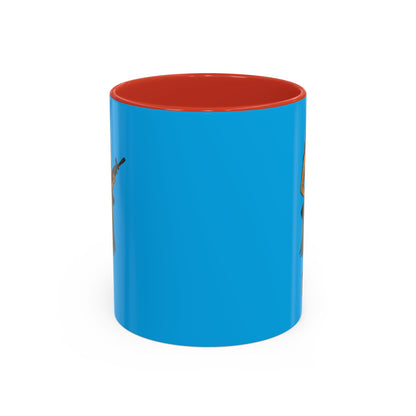 Hula Girl Packin' Heat Light Blue Accent Mug by theGreenDragonTavern.shop