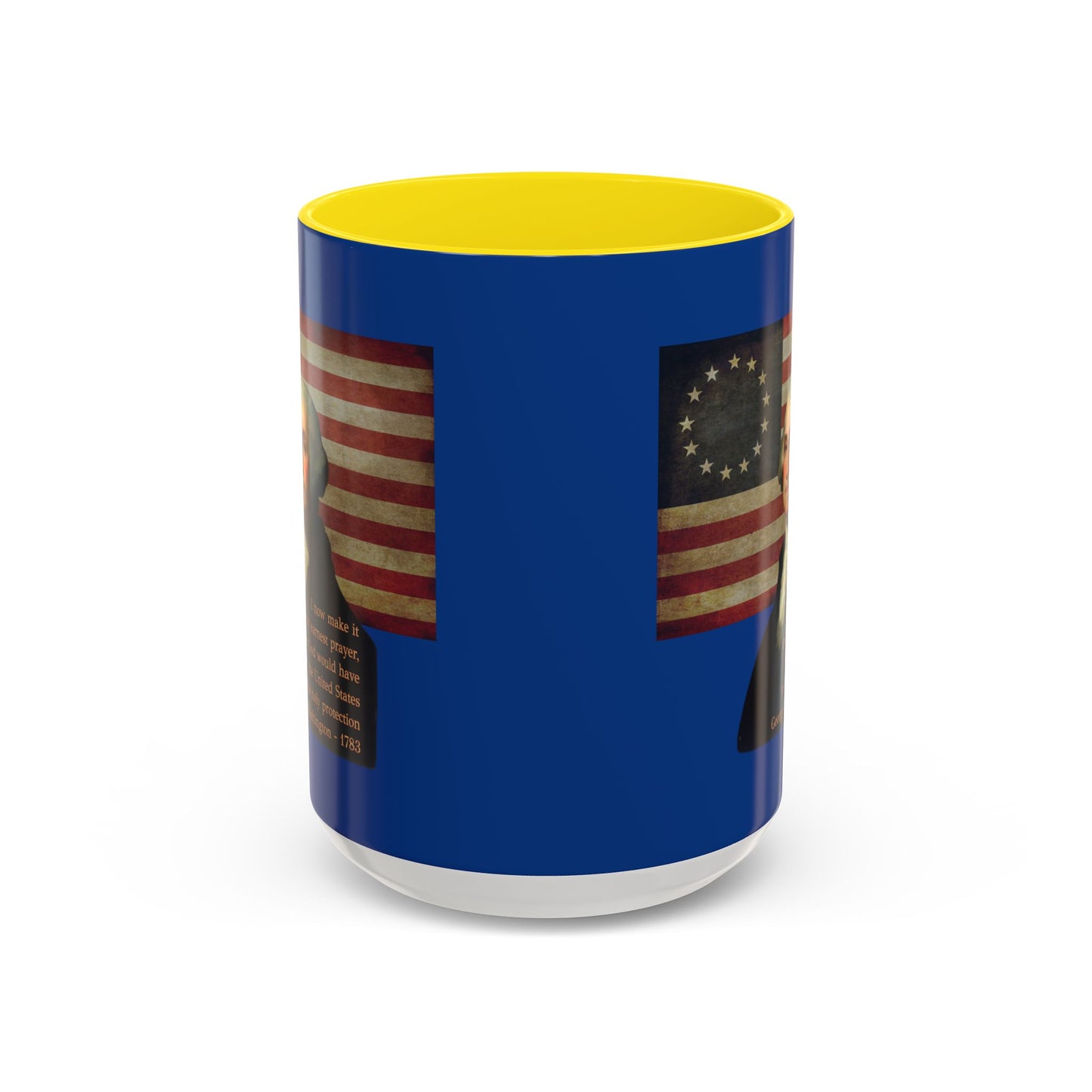 Washington's Earnest Prayer Dark Blue Accent Mug by theGreenDragonTavern.shop