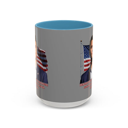 Charlie Kirk, Healthy Debate Grey Accent Mug by theGreenDragonTavern.shop