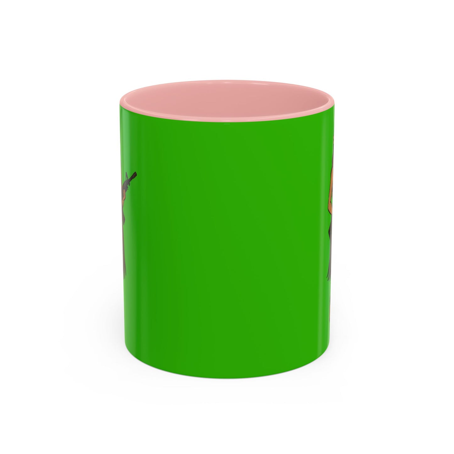 Hula Girl Packin' Heat Light Green Accent Mug by theGreenDragonTavern.shop