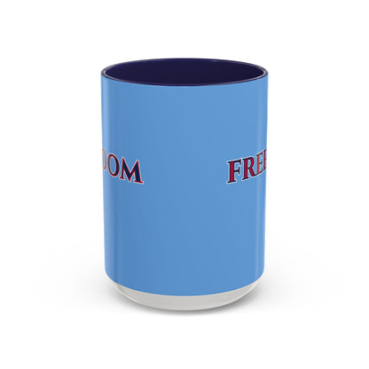 Freedom, Light Blue Accent Mug by theGreenDragonTavern.shop