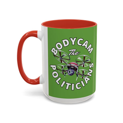 Bodycam the Politicians Drone Green Accent Mug by theGreenDragonTavern.shop