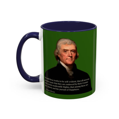 We hold these truths to be self-evident Dark Green Accent Mug by theGreenDragonTavern.shop