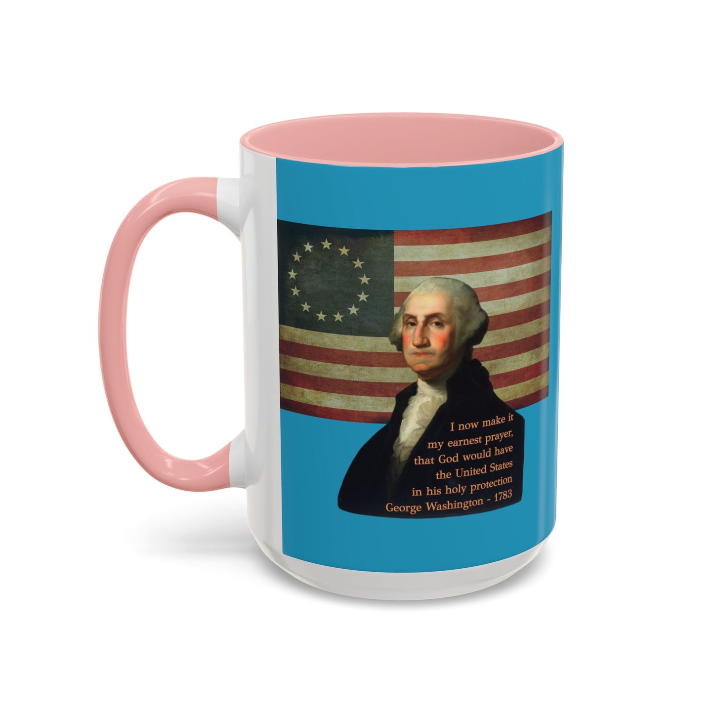 Washington's Earnest Prayer Turquoise Accent Mug by theGreenDragonTavern.shop