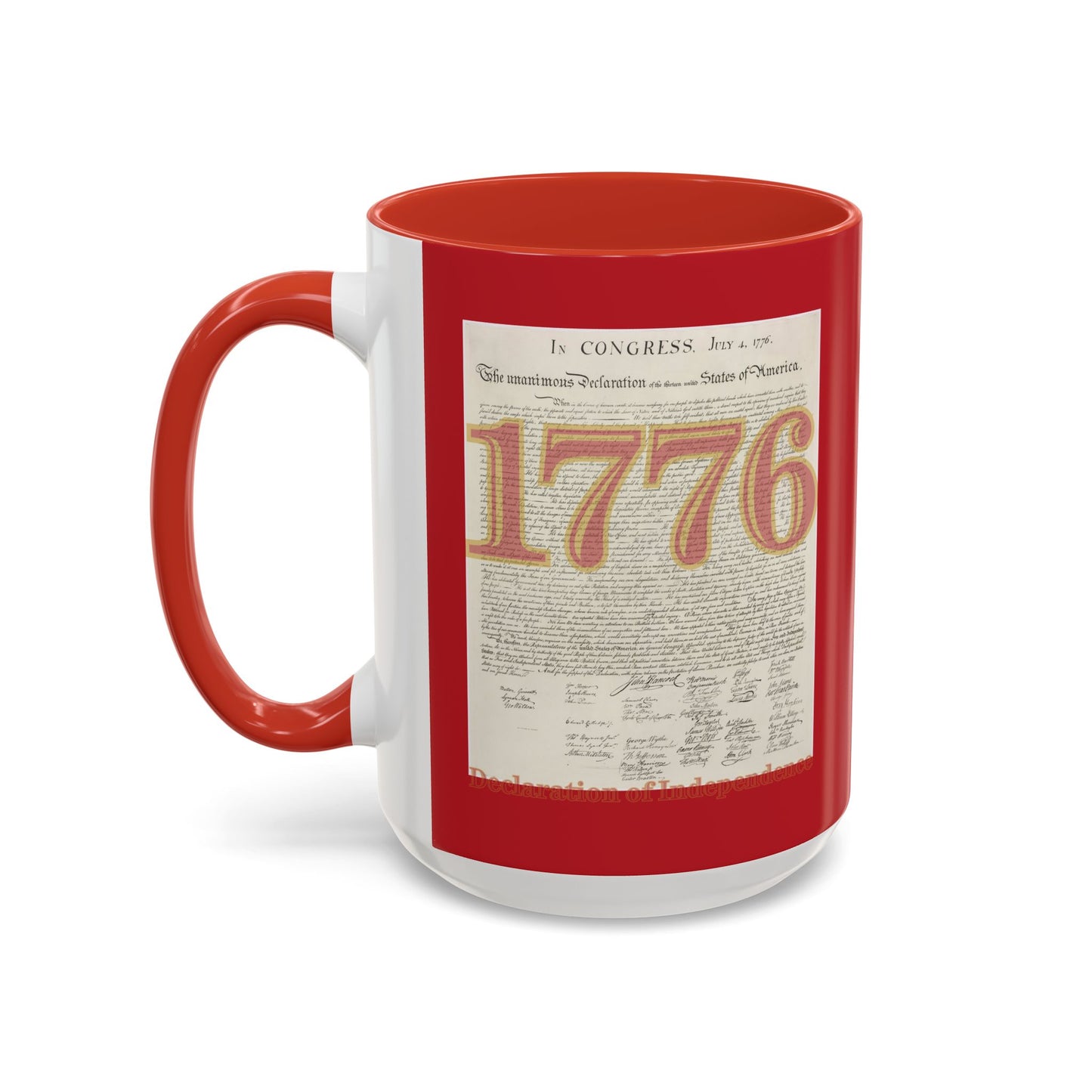 Declaration of Independence Red Accent Mug by theGreenDragonTavern.shop