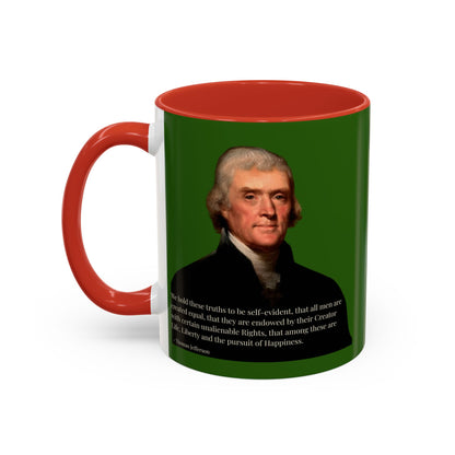 We hold these truths to be self-evident Dark Green Accent Mug by theGreenDragonTavern.shop
