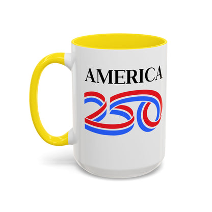 America 250 White Accent Mug by theGreenDragonTavern.shop