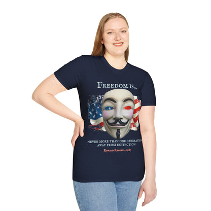 Ronald Reagan Freedom Vendetta Dark colors Unisex T-Shirt by theGreenDragonTavern.shop