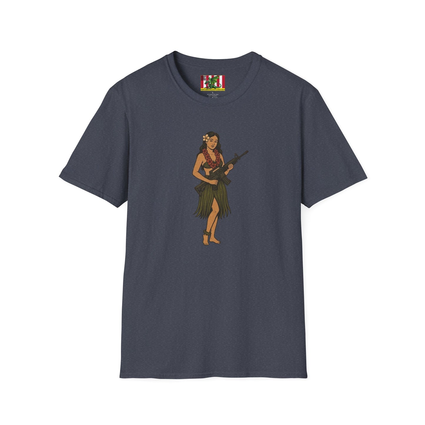 Hula Girl Packin' Heat Dark colors Unisex T-Shirt by theGreenDragonTavern.shop