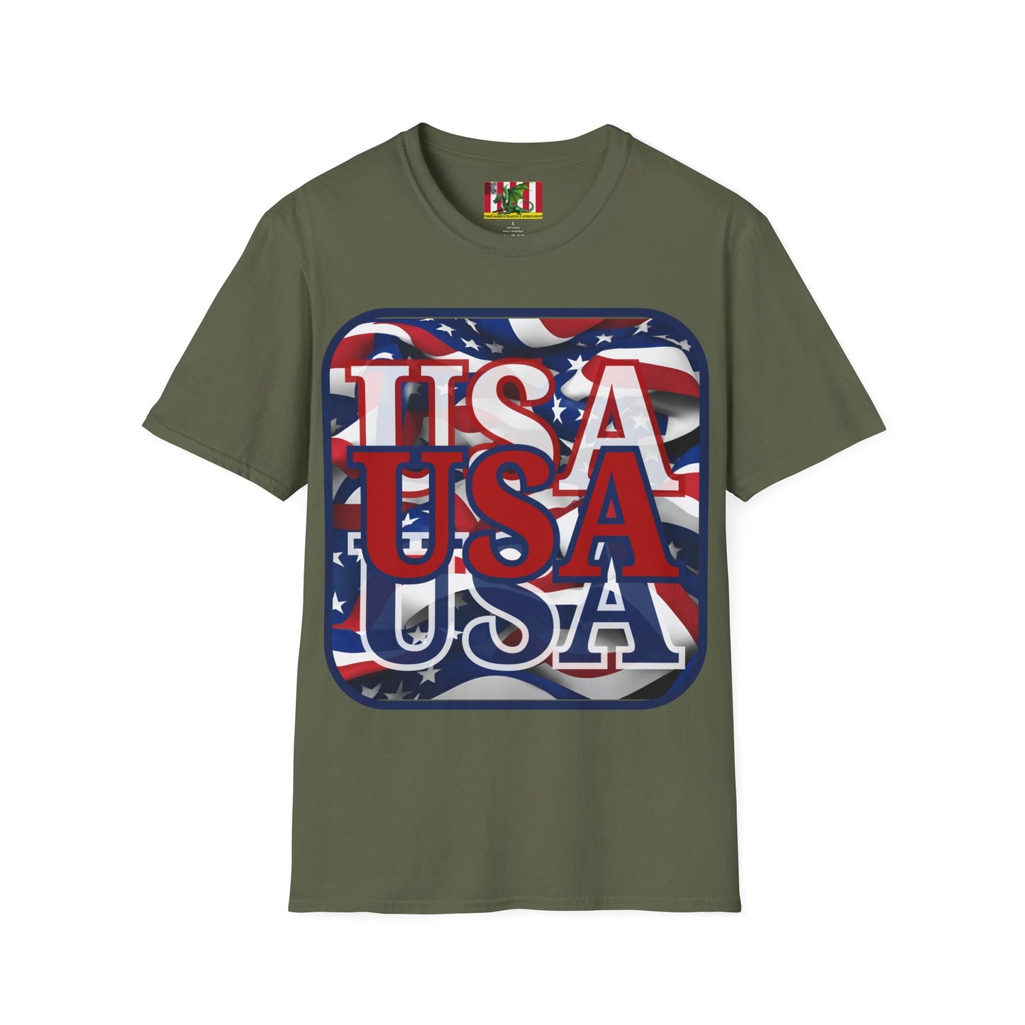 RED White and Blue USA Patriot Dark colors Unisex T-Shirt by theGreenDragonTavern.shop