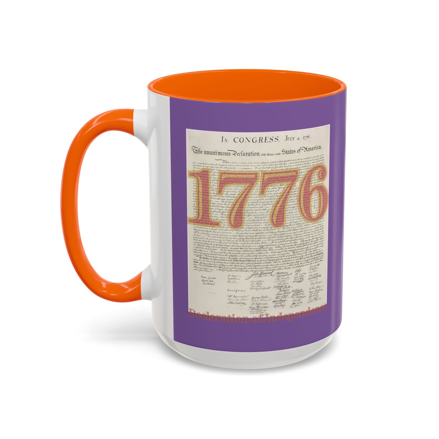 Declaration of Independence Light Purple Accent Mug by theGreenDragonTavern.shop