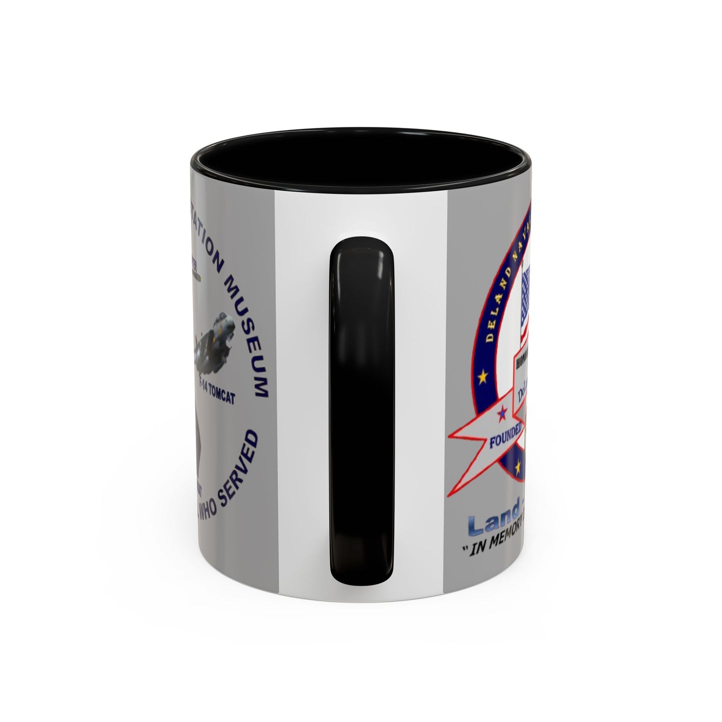 DNASM 2-sided, Founding & Student Art Light Grey Accent Mug by theGreenDragonTavern.shop