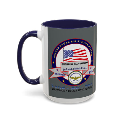 DNASM 2-sided, Founding & Student Art w/Navy Ring Grey Accent Mug by theGreenDragonTavern.shop