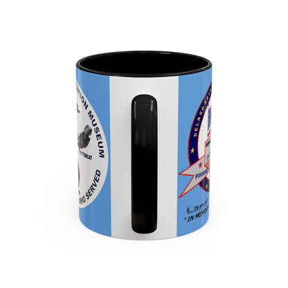 DNASM 2-sided, Founding & Student Art w/WhiteBG Light Blue Accent Mug by theGreenDragonTavern.shop