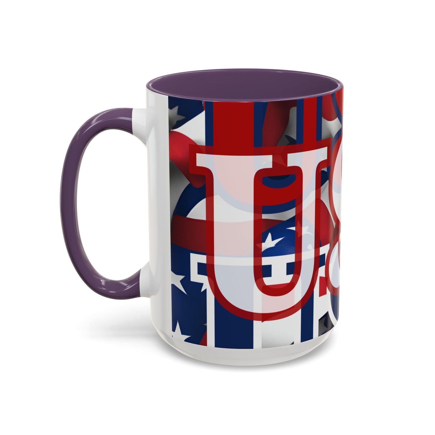 USA! USA! USA White font Patriot Red Accent Mug by theGreenDragonTavern.shop
