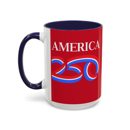 America 250 Red Accent Mug by theGreenDragonTavern.shop