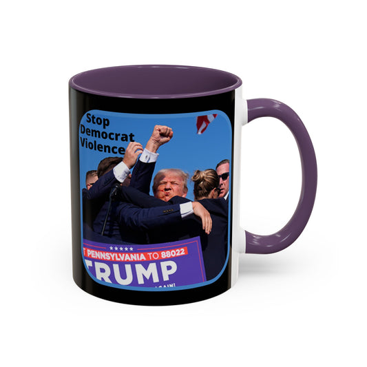 Stop Democrat Violence Black Accent Mug by theGreenDragonTavern.shop