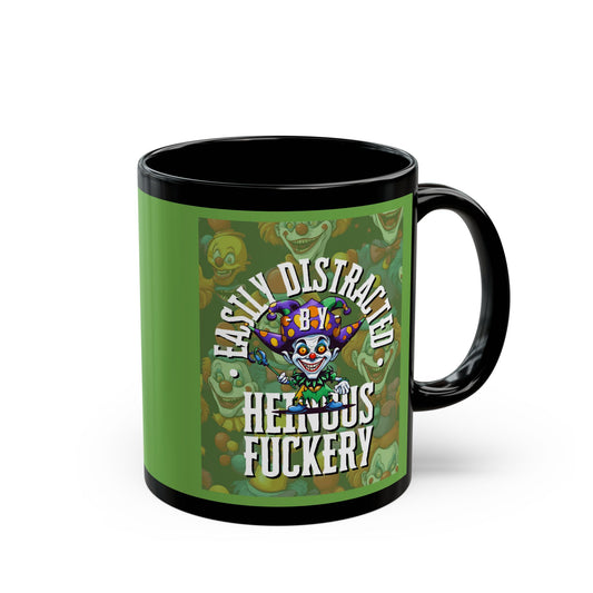 Easily Distracted by Heinous Fuckery Little Jinx Green Mug by theGreenDragonTavern.shop