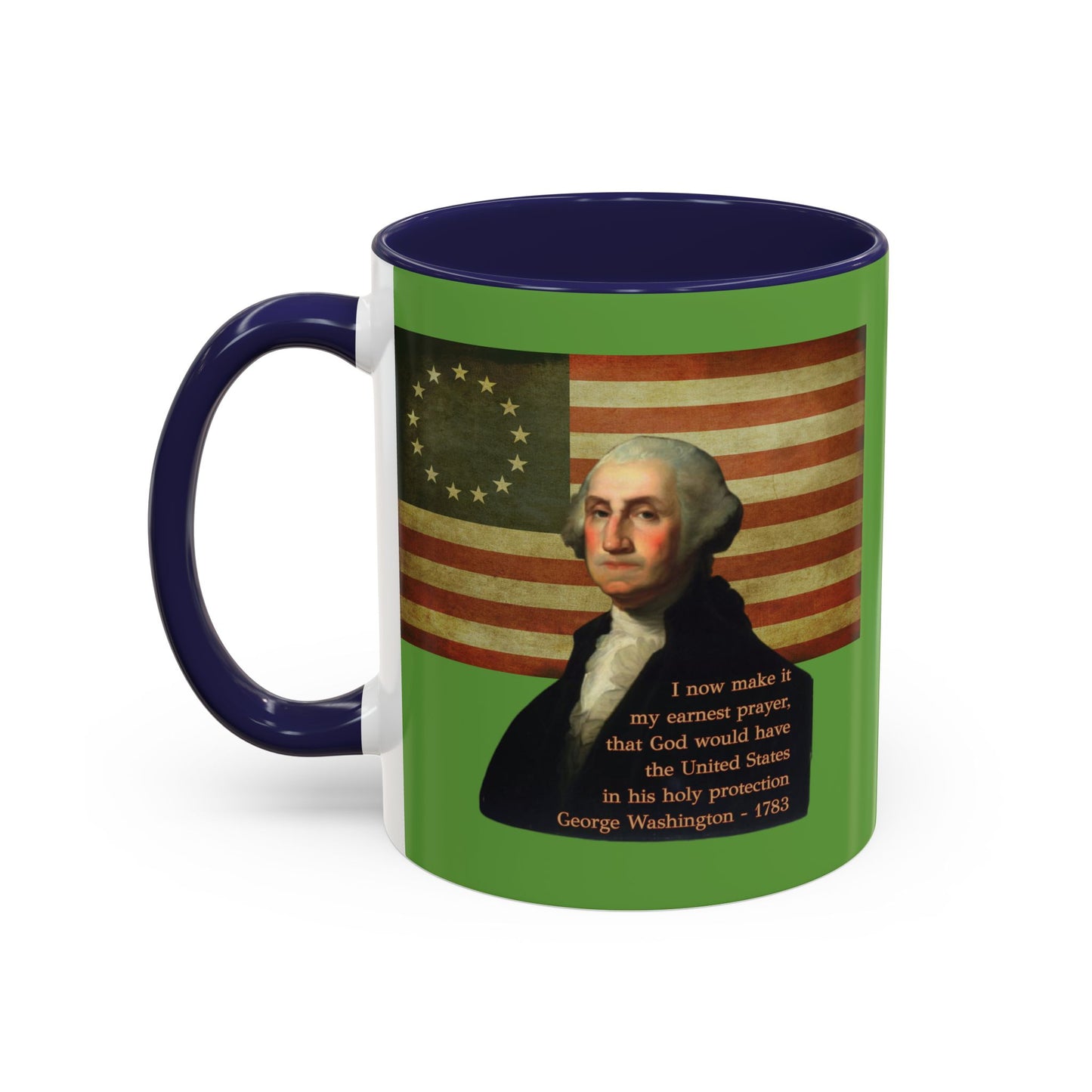 Washington's Earnest Prayer Green Accent Mug by theGreenDragonTavern.shop
