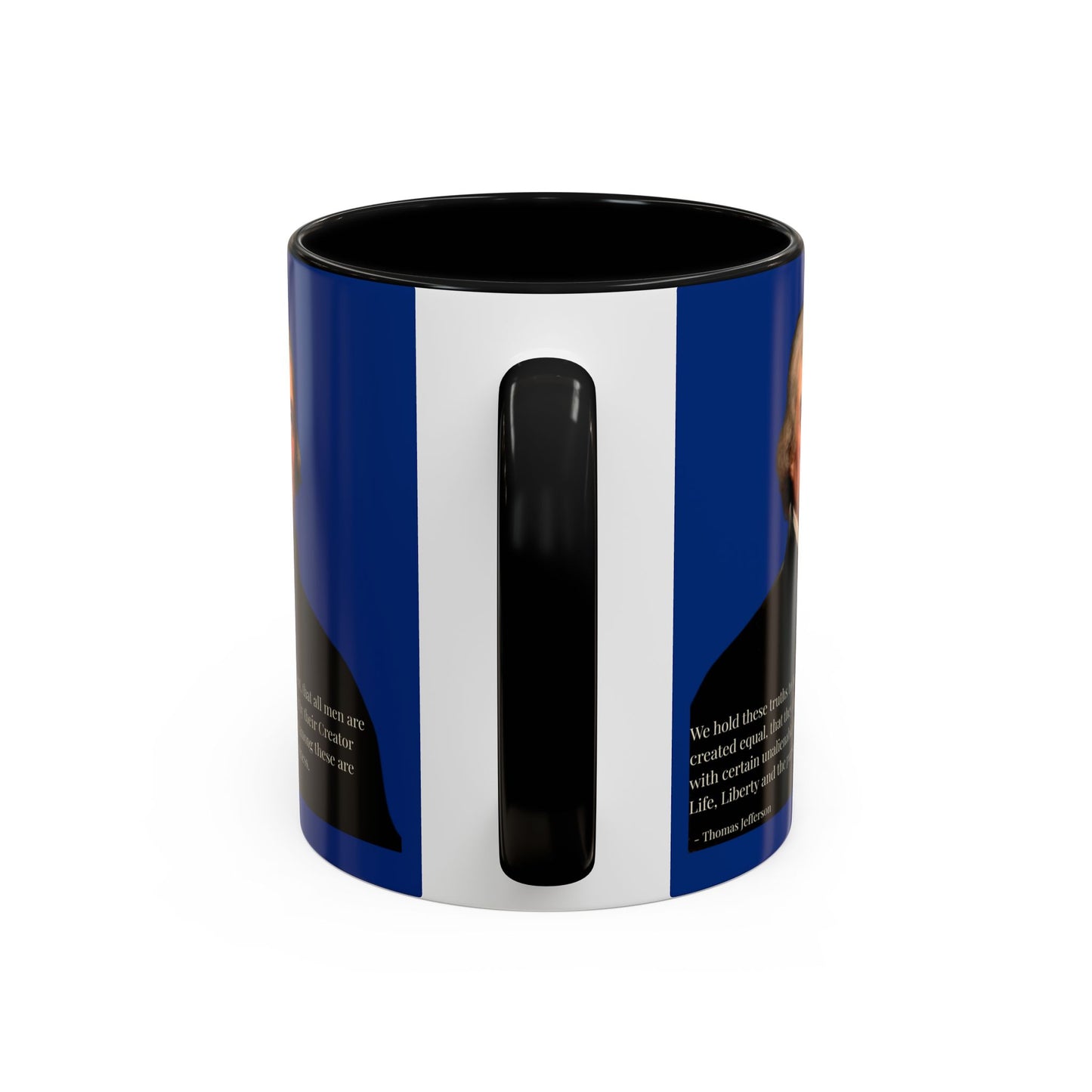 We hold these truths to be self-evident Dark Blue Accent Mug by theGreenDragonTavern.shop