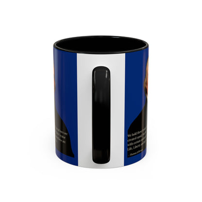 We hold these truths to be self-evident Dark Blue Accent Mug by theGreenDragonTavern.shop