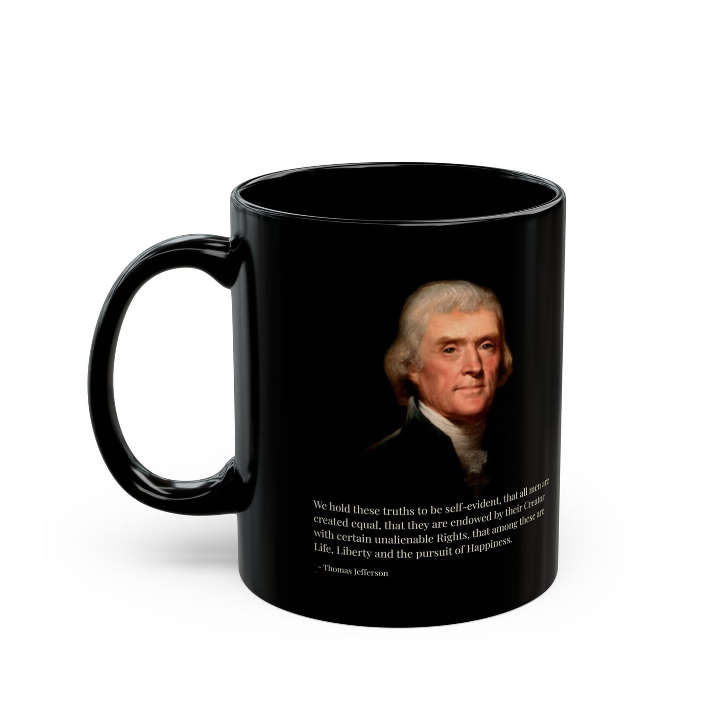 We hold these truths to be self-evident Black Mug by theGreenDragonTavern.shop