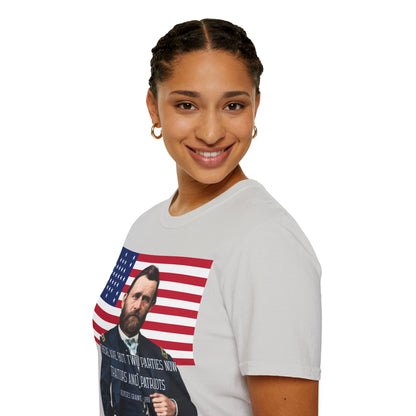 "Traitors and Patriots" Ulysses Grant Light colors Unisex T-Shirt by theGreenDragonTavern.shop