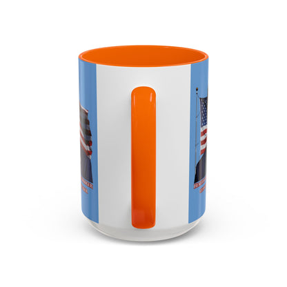 Charlie Kirk, Healthy Debate Light Blue Accent Mug by theGreenDragonTavern.shop