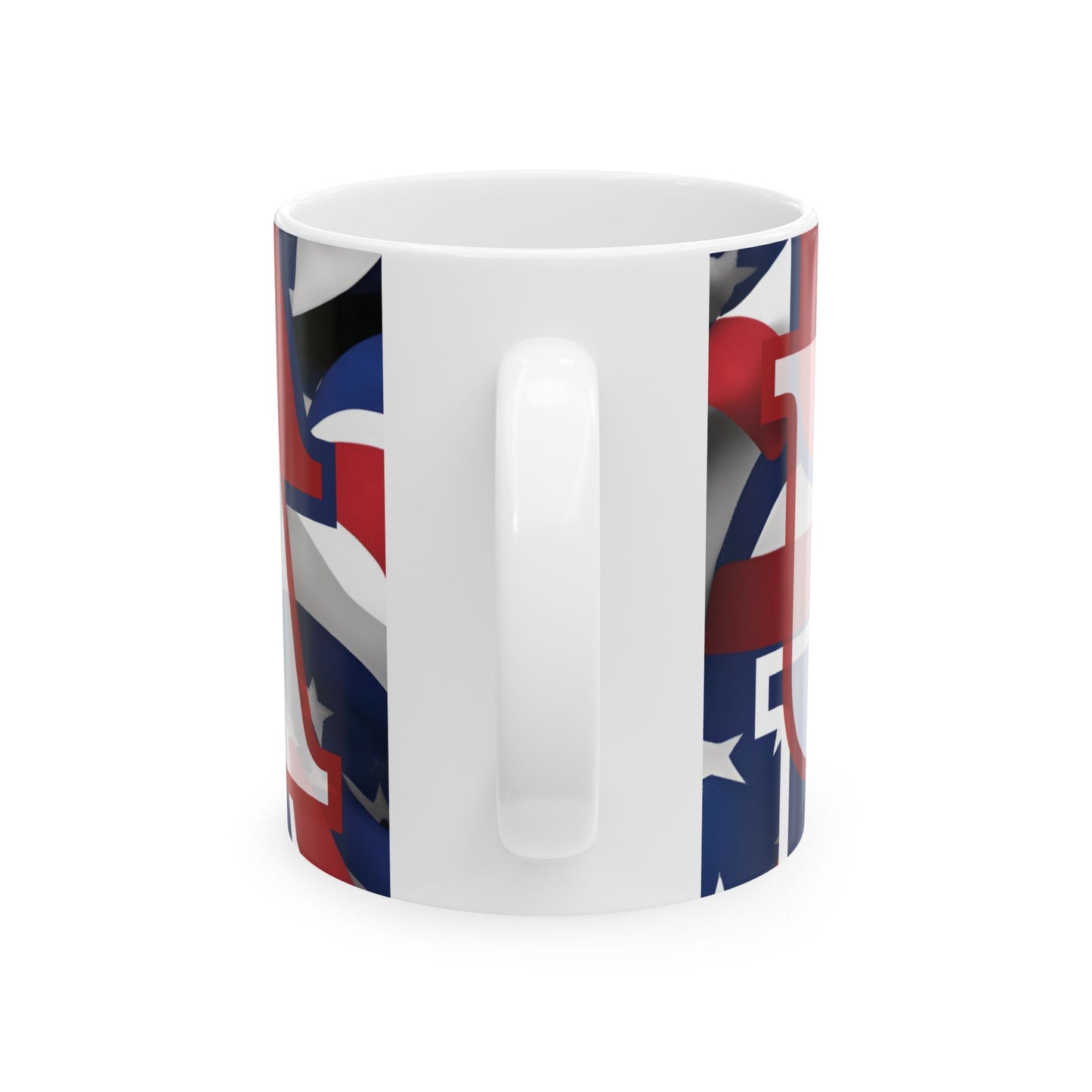 USA! USA! USA White font Patriot White Mug by theGreenDragonTavern.shop