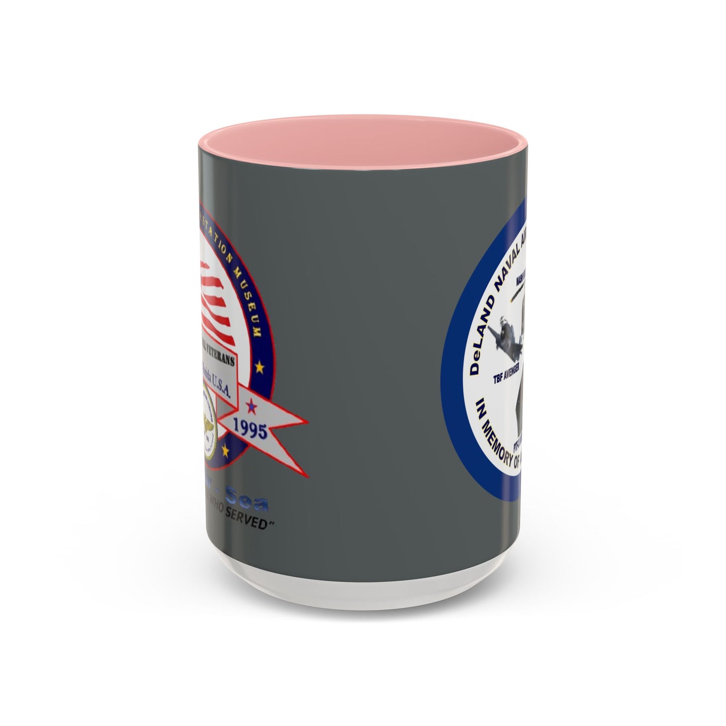 DNASM 2-sided, Founding & Student Art w/Navy Ring Grey Accent Mug by theGreenDragonTavern.shop