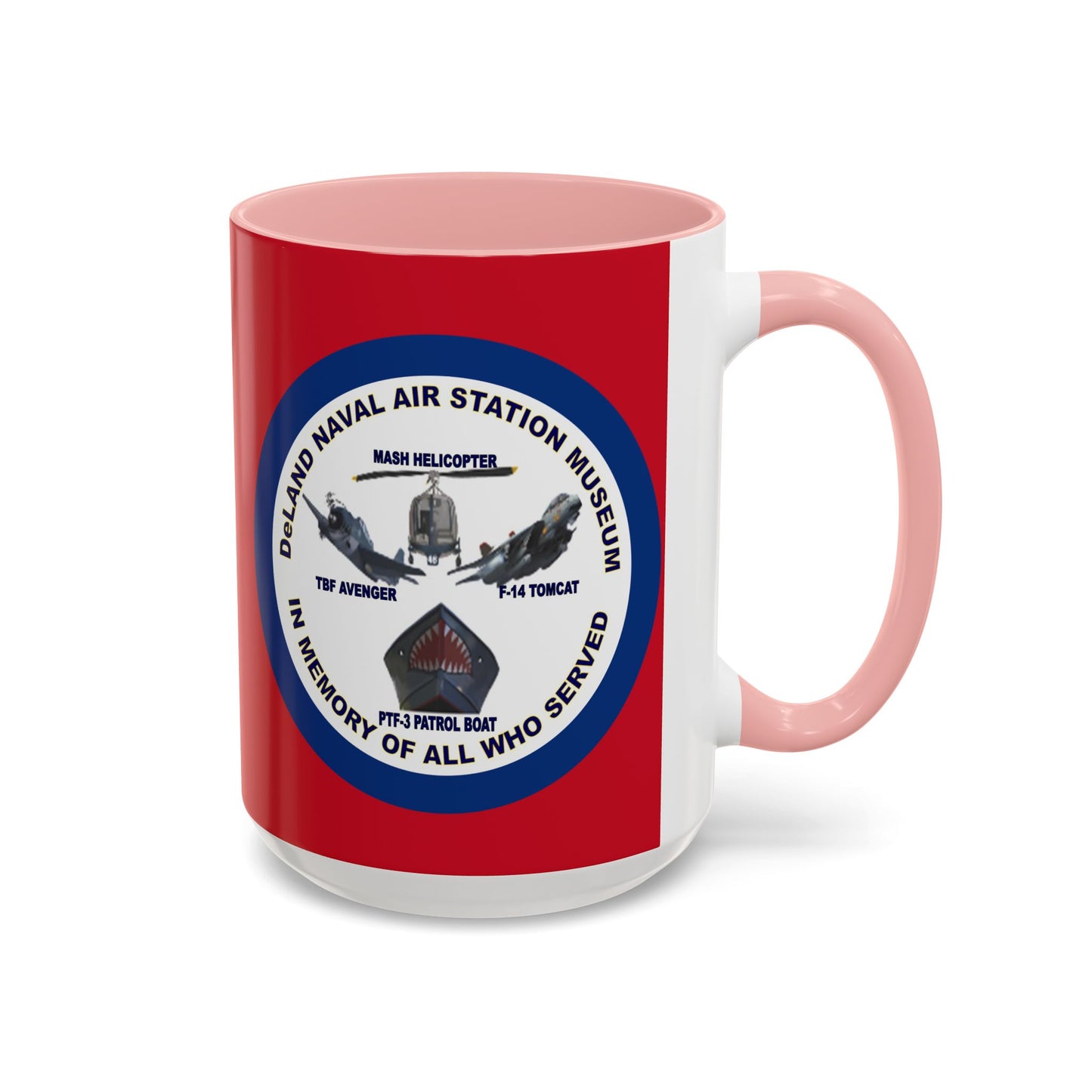 DNASM 2-sided, Founding & Student Art w/Navy Ring Red Accent Mug by theGreenDragonTavern.shop