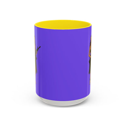 Hula Girl Packin' Heat Light Purple Accent Mug by theGreenDragonTavern.shop