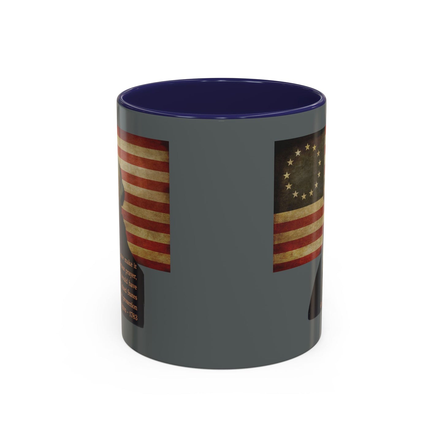 Washington's Earnest Prayer Grey Accent Mug by theGreenDragonTavern.shop